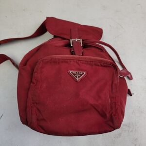 Authentic Red Nylon Prada Mini Backpack
